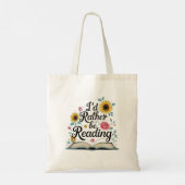 I'd Rather Be Reading – Floral Book Lover Tote Bag (Achterkant)