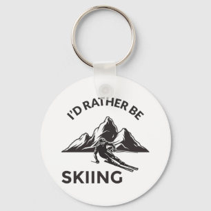 ID Rather be Skiing - Skier Gift, Winter Sport Sleutelhanger
