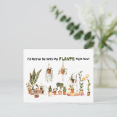 I'd rather be with my plants! postcard briefkaart (Staand voorkant)