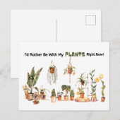 I'd rather be with my plants! postcard briefkaart (Voorkant / Achterkant)