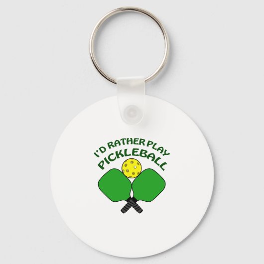 ID Rather Play Pickleball Sleutelhanger (Voorkant)