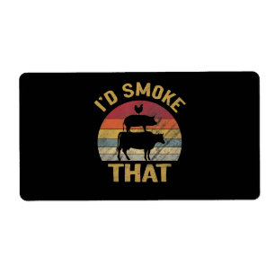 ID roken dat Funny BBQ de moker Grill Gift Etiket