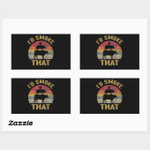 ID roken dat Funny BBQ de moker Grill Gift Rechthoekige Sticker (Vel)