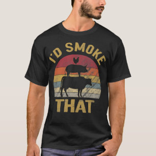 ID roken dat Funny BBQ de moker Grill Gift T-shirt