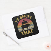 ID roken dat Funny BBQ de moker Grill Gift Vierkante Sticker (Envelop)