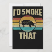 ID roken dat Funny Retro BBQ varkensvlees Grill Gi Feestdagenkaart (Voorkant)