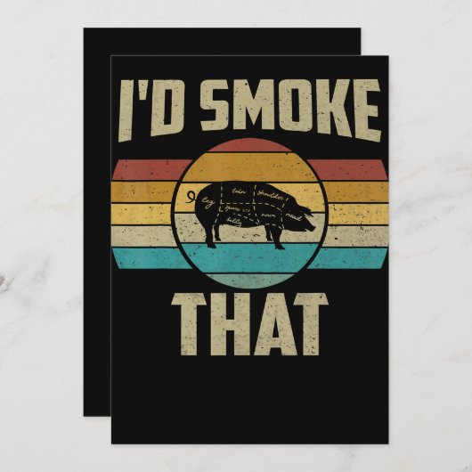 ID roken dat Funny Retro BBQ varkensvlees Grill Gi Feestdagenkaart (Voorkant / Achterkant)