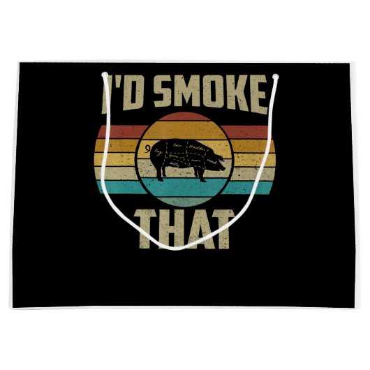 ID roken dat Funny Retro BBQ varkensvlees Grill Gi Groot Cadeauzakje (Voorkant)