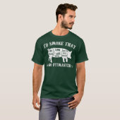 ID roken dat T Pig Pitmaster Funny BBQ roken T-shirt (Voorkant volledig)