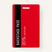 ID Rood wit personeel backstage Badge (Achterkant)