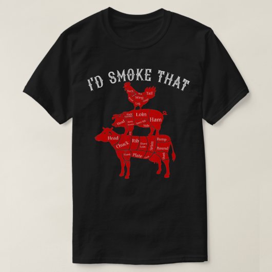 ID Rook dat Barbecue Grilling BBQ Smoker Gift for T-shirt (Design voorkant)