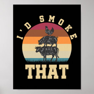 Id rook dat grappige gerookte varkensvlees liefheb poster
