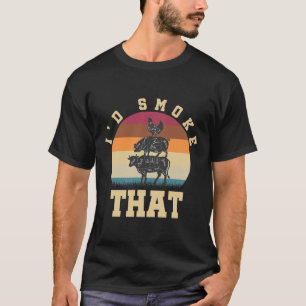 Id rook dat grappige gerookte varkensvlees liefheb t-shirt