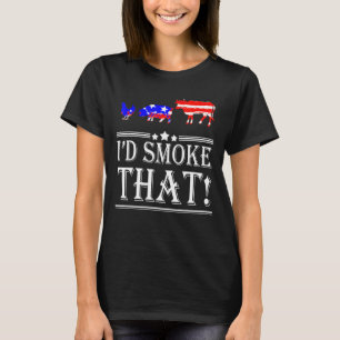 ID Rook dat rundvlees kippenvarkensvlees Barbecue T-shirt