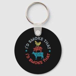 Id rook die grappige bbq barbecue vlees grillen sm sleutelhanger