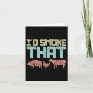 Id Smoke Pork Kippenvlees Grappig BBQ Barbecue mei Kaart