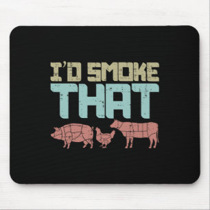 Id Smoke Pork Kippenvlees Grappig BBQ Barbecue mei Muismat