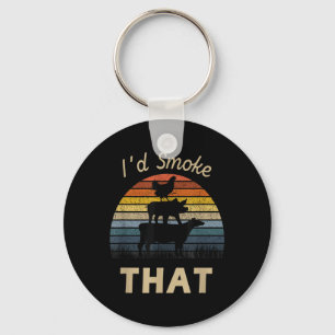 Id Smoke That Funny Grill BBQ Meat Smoker Sleutelhanger