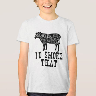 ID Smoke That Koe - Grillmasters Kleding voor BBQ Tri-Blend Shirt