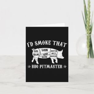 ID Smoke That T Shirt Pig Pitmaster Funny BBQ Smok Kaart