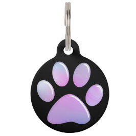 ID-tag voor Snoep - Pastels Paw Print Huisdierpenning