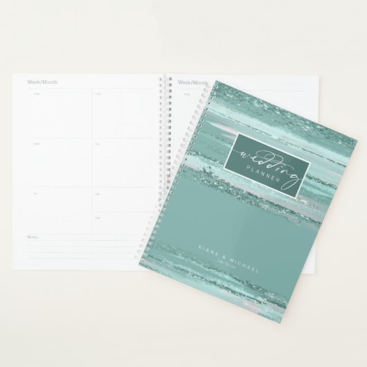 ID Turquoise Mariage Abstrait des traits de peintu (Devant avec enveloppe)