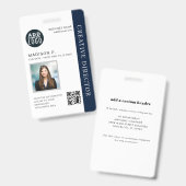 ID van bedrijfsmedewerker Aangepaste QR-code Foto Badge (Voor- en achterkant)