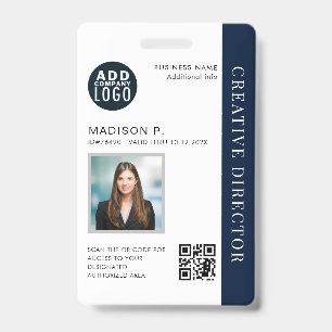 ID van bedrijfsmedewerker Aangepaste QR-code Foto Badge