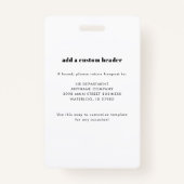 ID van bedrijfsmedewerker Aangepaste QR-code Foto Badge (Achterkant)