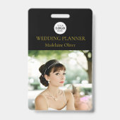 ID wedding planner Photo Code QR noir Logo Badge (Avant)