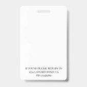 ID wedding planner Photo Simple Logo Badge (Back)