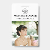 ID wedding planner Photo Simple Logo Badge (Front)