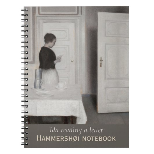 Ida lit une lettre CC0700 Carnet Hammershøi (Devant)