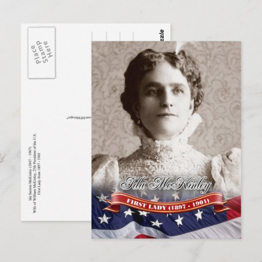 Ida McKinley, First Lady of the U.S. Briefkaart (Voorkant / Achterkant)