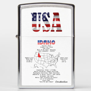 Idaho American staat op een kaart en nuttige infor