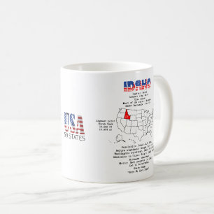 Idaho American staat op een kaart en nuttige infor Koffiemok