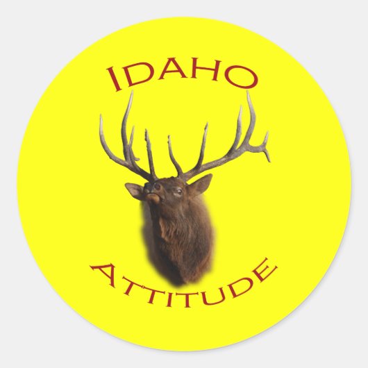 Idaho Attitude Ronde Sticker (Voorkant)