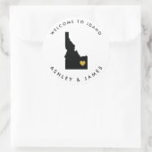 Idaho Bruiloft Welkom Sticker Label, Goud & Zwart (Tas)