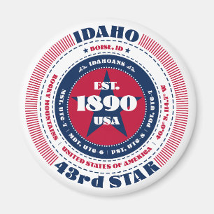 Idaho Circle Typography Souvenir Magnet Magneet