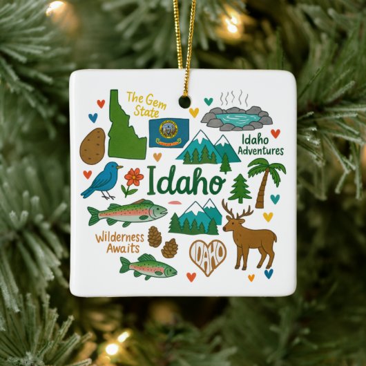 Idaho Custom Family Trip Keepsake Kerstmis Keramisch Ornament (Boom)