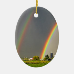 Idaho Double Rainbow Keramisch Ornament