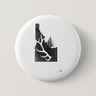 Idaho-elandjager met afgeworpen gewei ronde button 5,7 cm