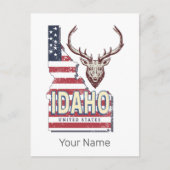 Idaho États-Unis Carte Retro Vintage Deer USA (Devant)
