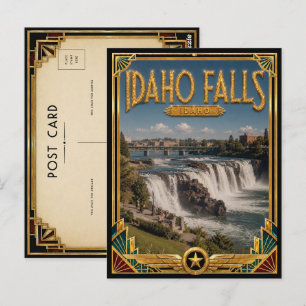 Idaho Falls Idaho Vintage Art Deco Gouden Tijdperk Briefkaart