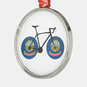 Idaho Flag Cycling Metalen Ornament (Links)