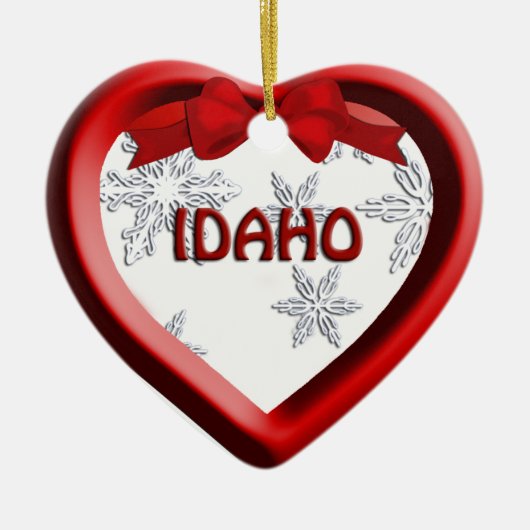 Idaho Flocon de neige coeur ornement de Noël (Devant)