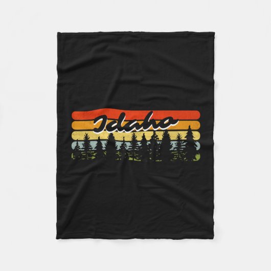 Idaho Forest Sunset Trees Cabin Theme Souvenir  Fleece Deken (Voorkant)