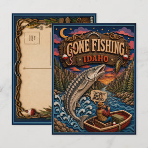 Idaho Gone Fishing Witte Steur Briefkaart
