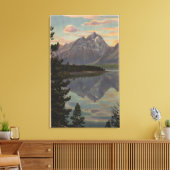 Idaho - Grand Teton Reflection op Jackson Lake Canvas Afdruk (Insitu (Woonkamer))