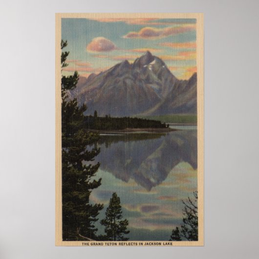 Idaho - Grand Teton Reflection op Jackson Lake Poster (Voorkant)